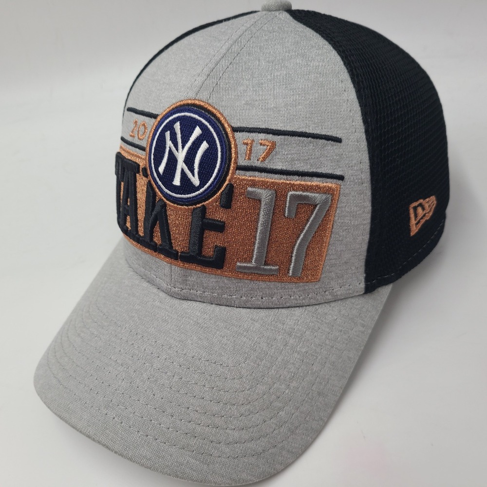 New York Yankees Hat Snapback Mesh New Era 9Forty Gray Black MLB 2017 Postseason